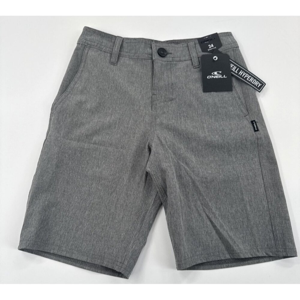 O'Neill Golf Hybrid Shorts Youth Boys 8 Gray Stretch HyperDry Hiking Skater NEW